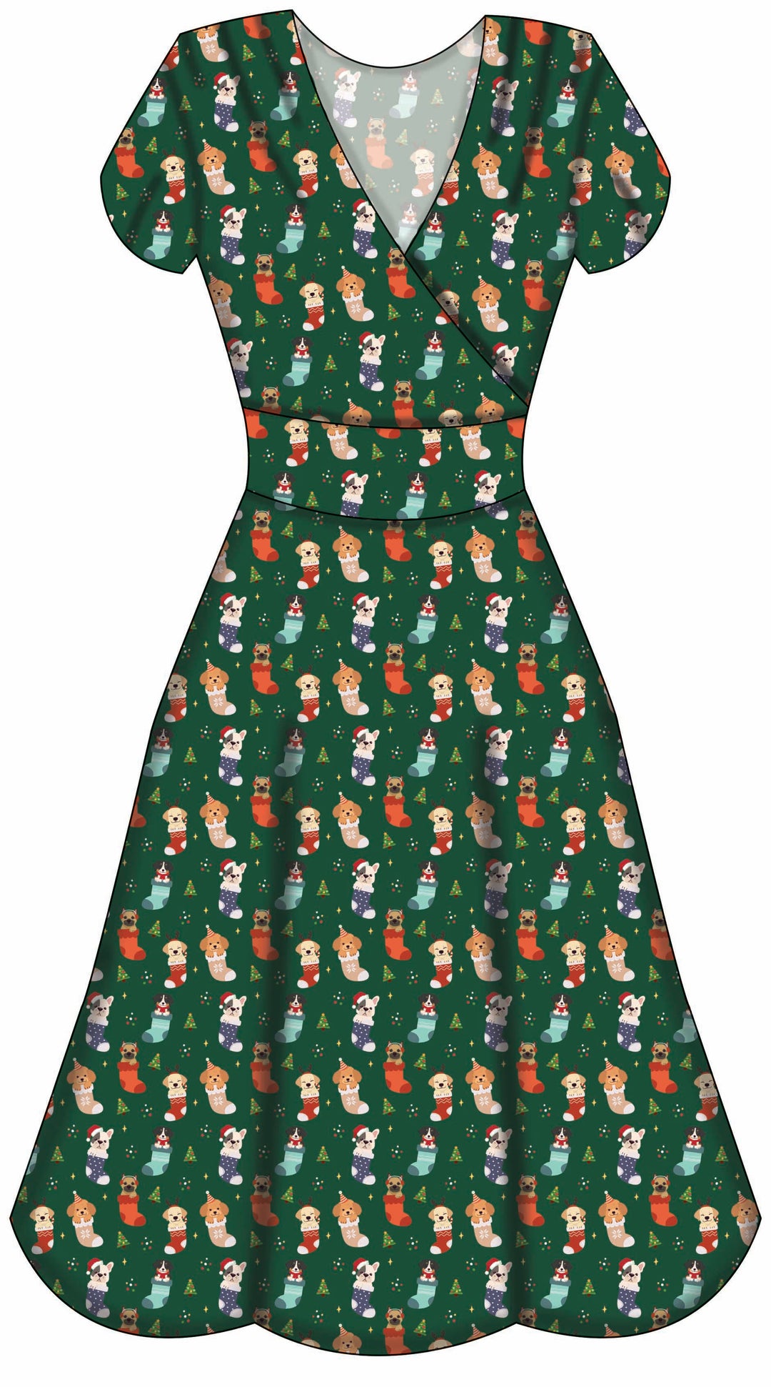 Mimi Swing Dress - Christmas Pups - Preorder for dispatch 28th of October