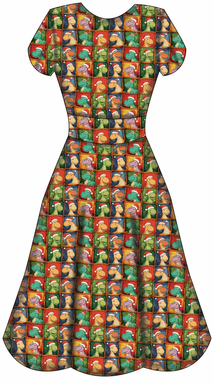 Mimi Swing Dress - Dino's First Christmas- Preorder for dispatch 28th of October