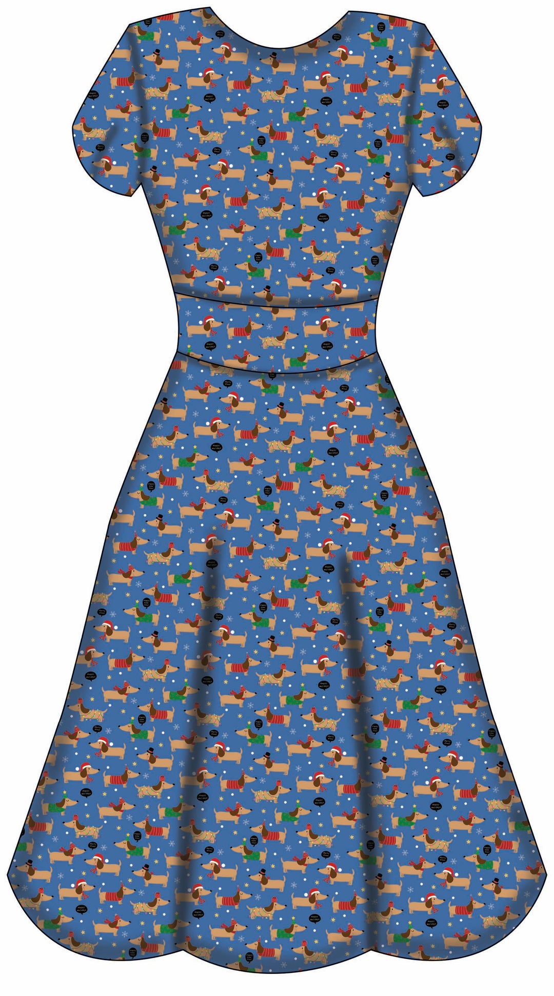Mimi Swing Dress - Long Dog's Christmas - Preorder for dispatch 28th of October