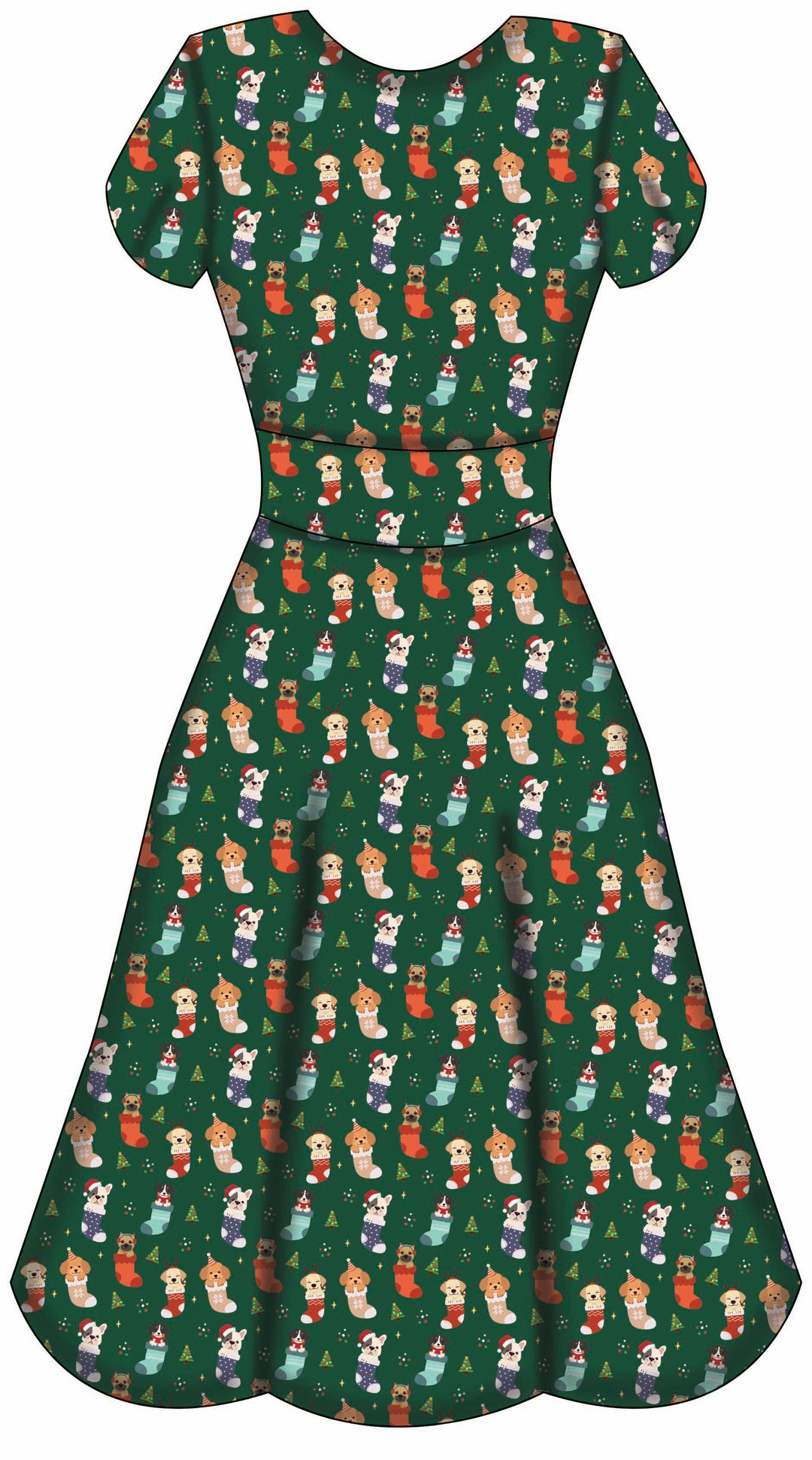 Mimi Swing Dress - Christmas Pups - Preorder for dispatch 28th of October