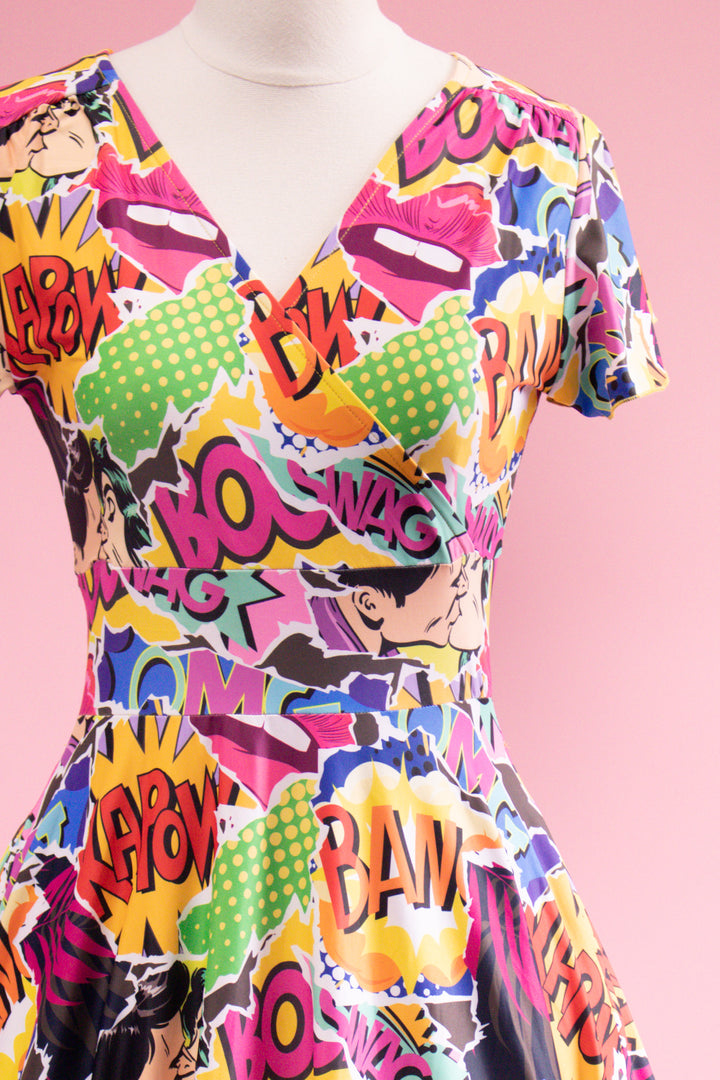 Mimi Swing Dress in Comic Print