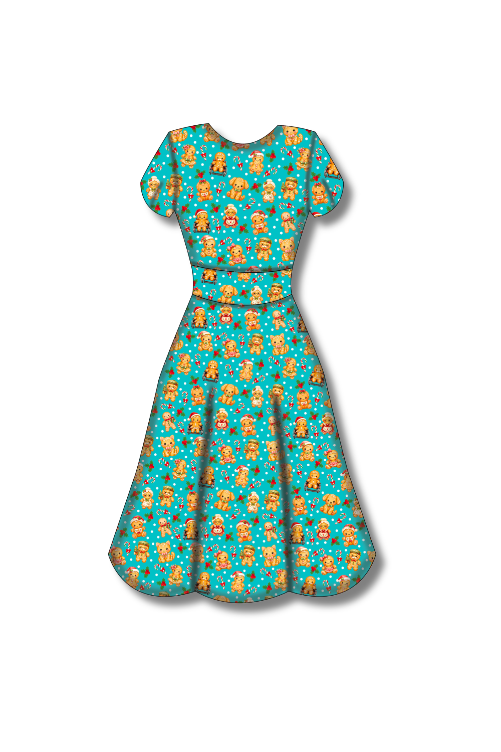 PREORDER - Mimi Swing Dress - Gingerbread Cheer  - Estimated dispatch date 29th of October