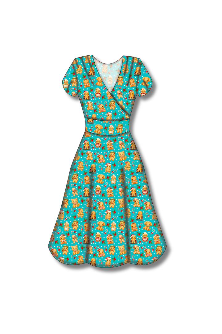 PREORDER - Mimi Swing Dress - Gingerbread Cheer  - Estimated dispatch date 29th of October