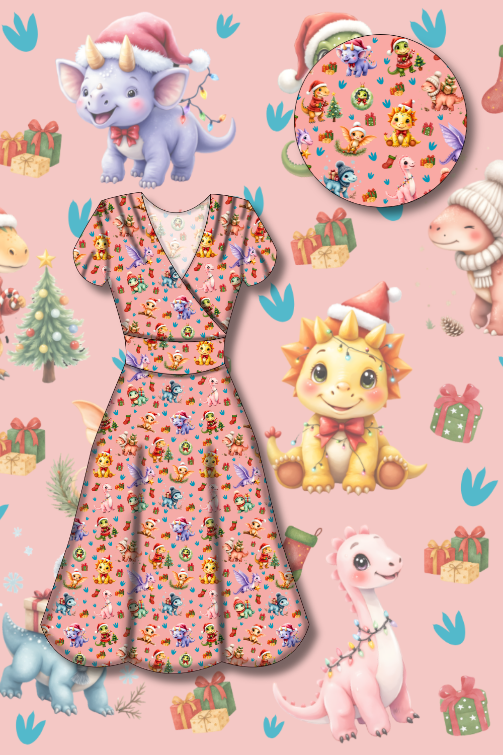 PREORDER - Mimi Swing Dress - Jurassic Jingles - Estimated dispatch date 29th of October
