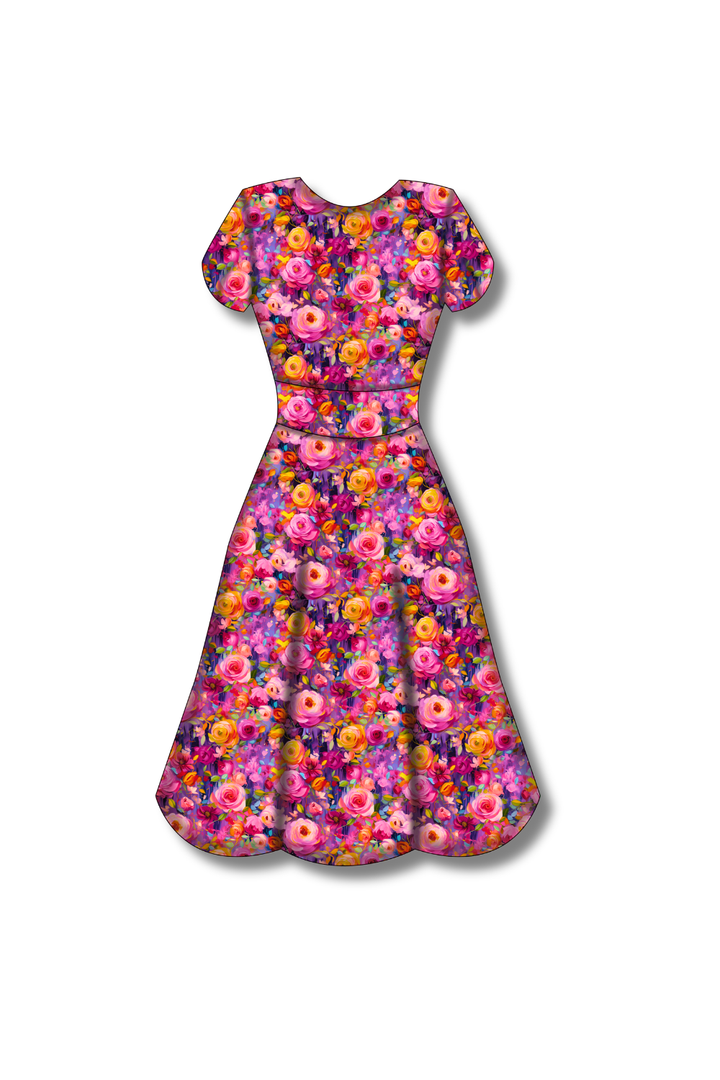 PREORDER - Mimi Swing Dress - Painted in Bloom - Estimated dispatch date 27th of October