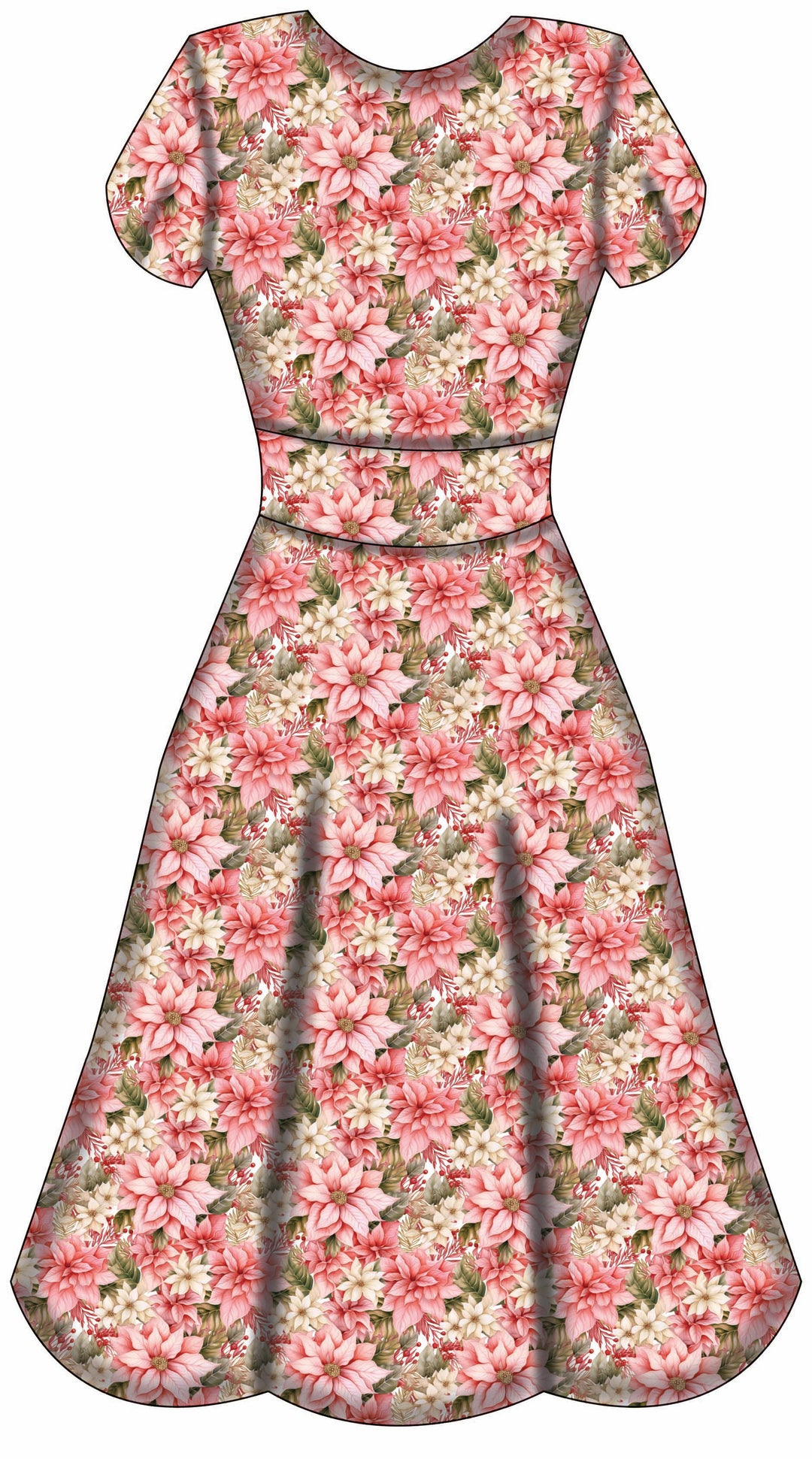 Mimi Swing Dress - Pink Poinsettia - Preorder for dispatch 28th of October