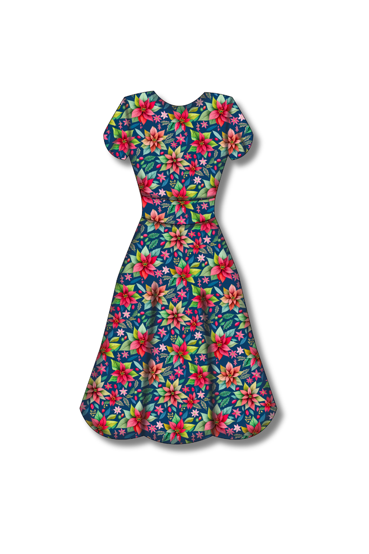 PREORDER - Mimi Swing Dress - Poinsettia Party  - Estimated dispatch date 29th of October