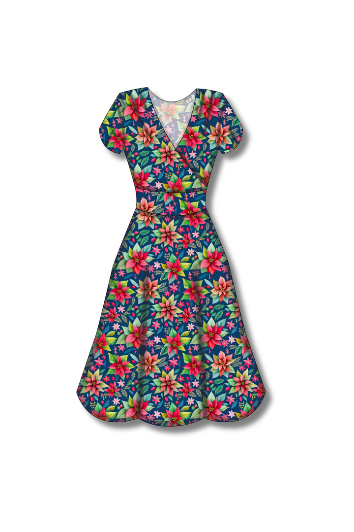 PREORDER - Mimi Swing Dress - Poinsettia Party  - Estimated dispatch date 29th of October