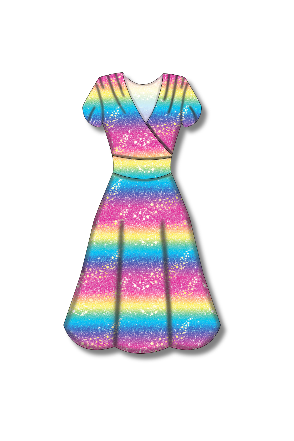 PREORDER - Mimi Swing Dress - Rainbow Christmas - Estimated dispatch date 29th of October
