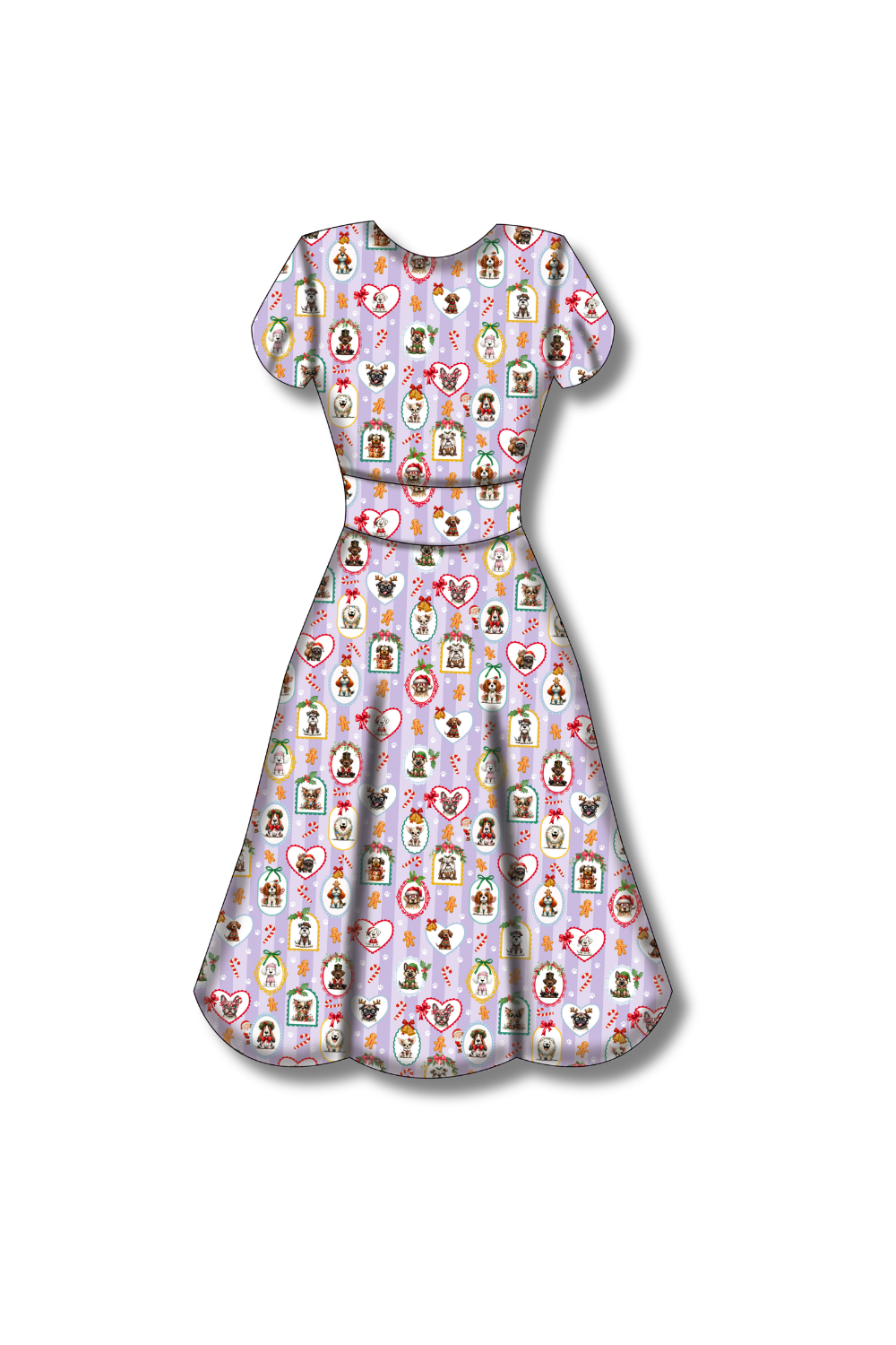 PREORDER - Mimi Swing Dress - Santa Pawtraits  - Estimated dispatch date 29th of October