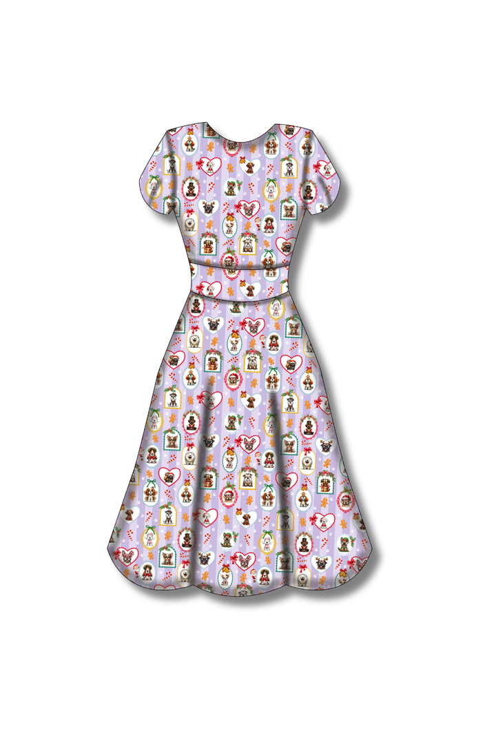 PREORDER - Mimi Swing Dress - Santa Pawtraits  - Estimated dispatch date 29th of October