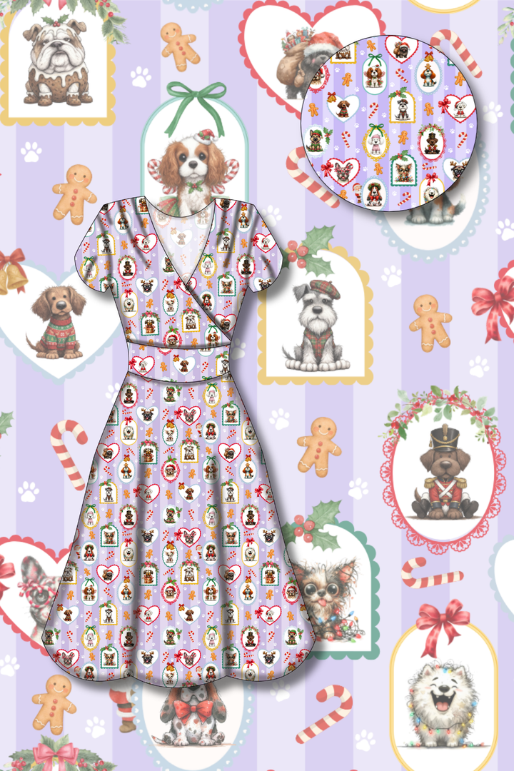 PREORDER - Mimi Swing Dress - Santa Pawtraits  - Estimated dispatch date 29th of October