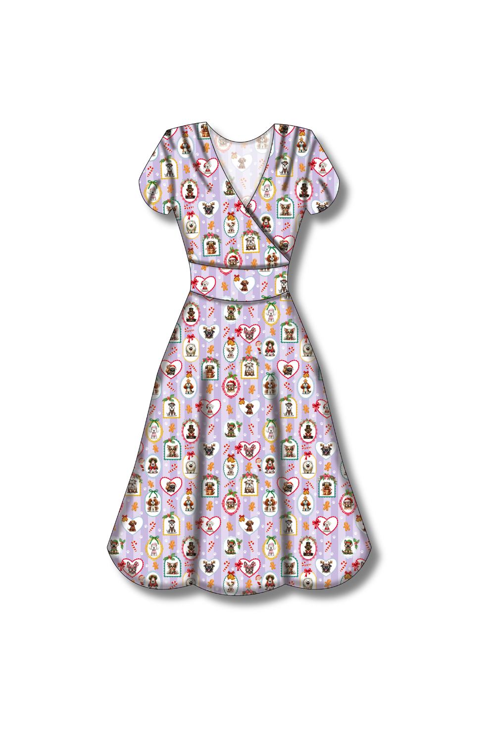 PREORDER - Mimi Swing Dress - Santa Pawtraits  - Estimated dispatch date 29th of October