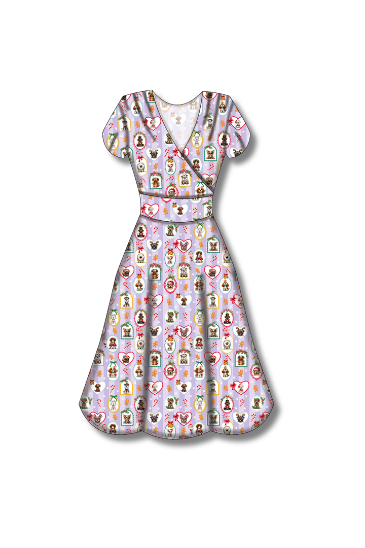 PREORDER - Mimi Swing Dress - Santa Pawtraits  - Estimated dispatch date 29th of October