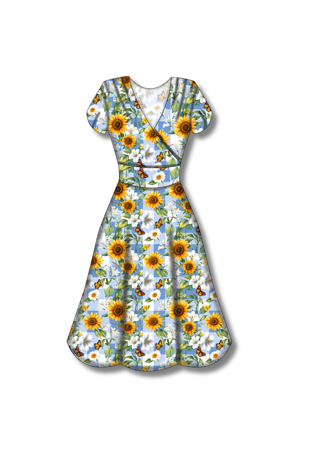 PREORDER - Mimi Swing Dress - Sunflower Blue Gingham - Estimated dispatch date 27th of October