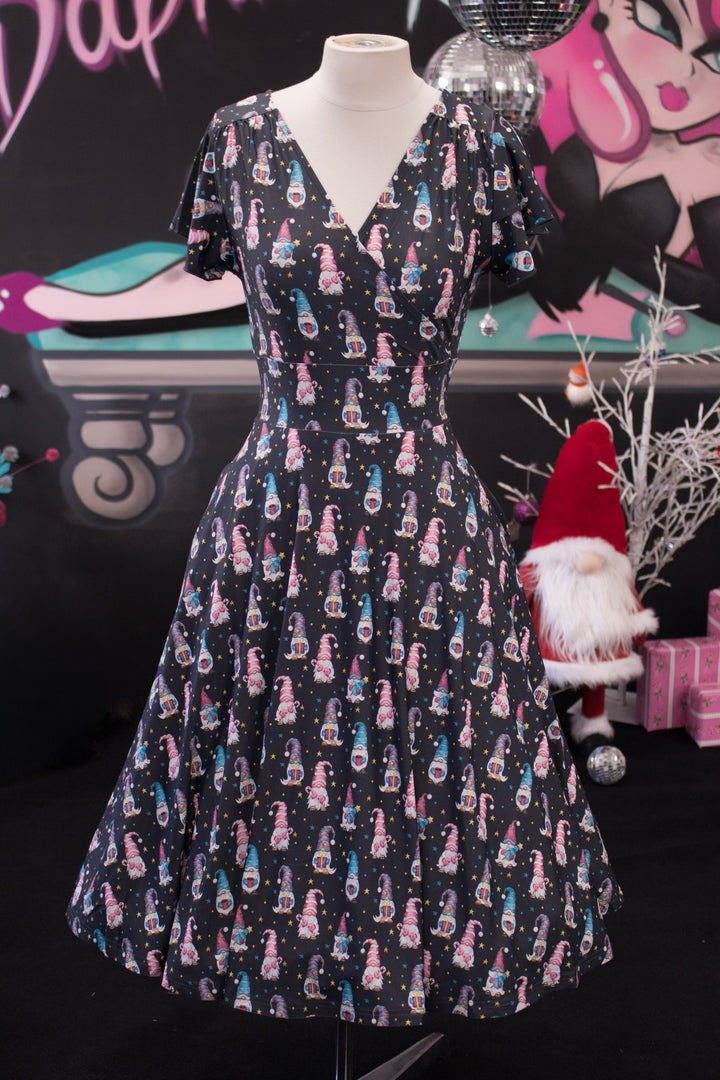 PREORDER - Mimi Swing Dress - Christmas Gnomes - Estimate dispatch 10th of December