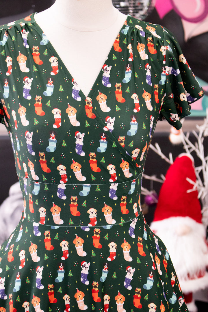 INSTOCK - Mimi Swing Dress - Christmas Pups