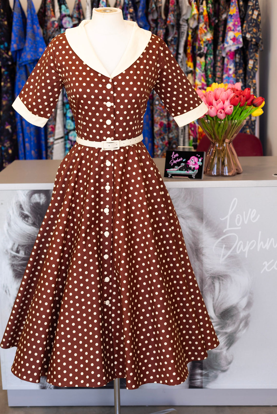 Mollie Brown Polka Shirt Dress