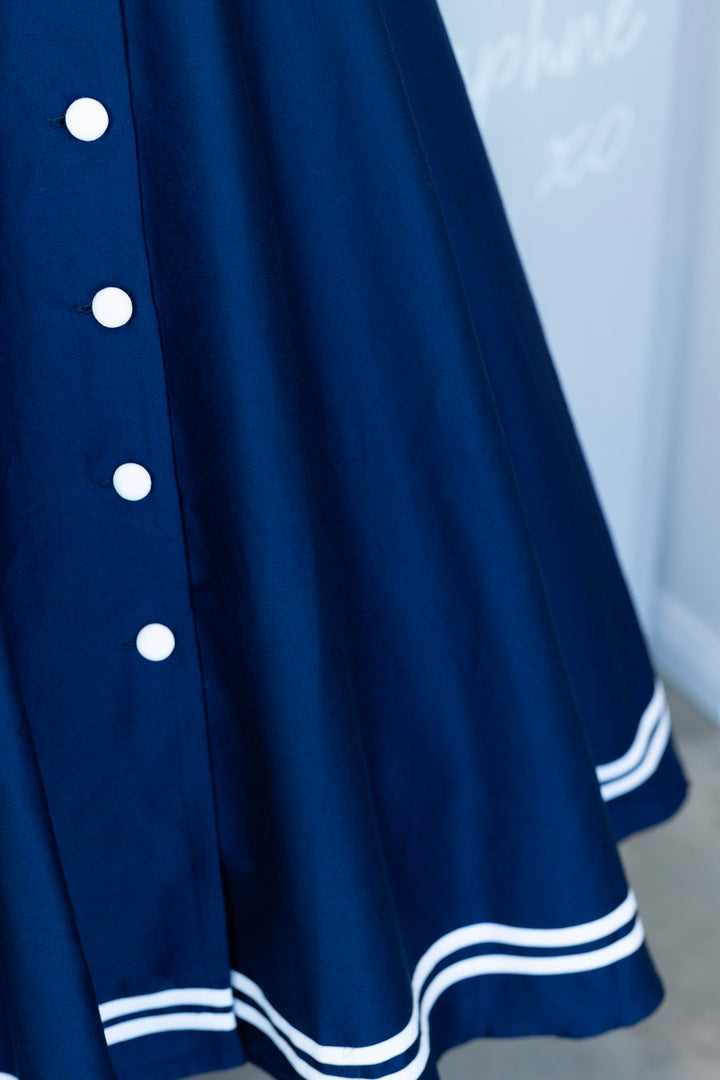 Mollie Navy Nautical Shirt Dress