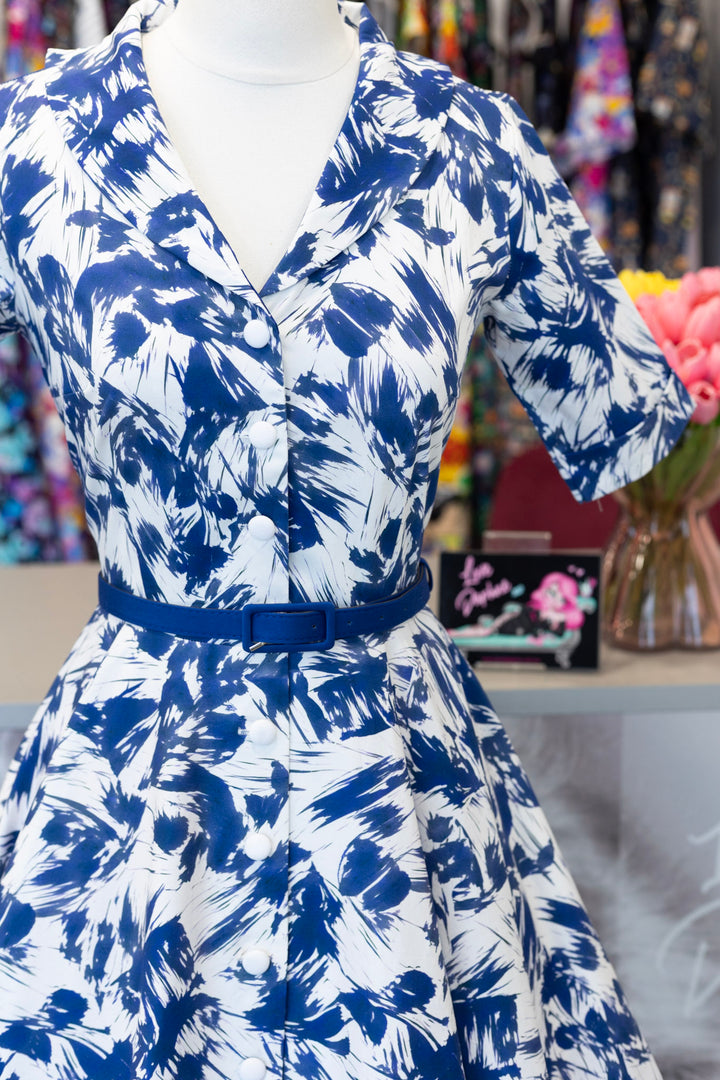 PREORDER - Mollie White Nautical Shirt Dress - Expected dispatch 7th of July
