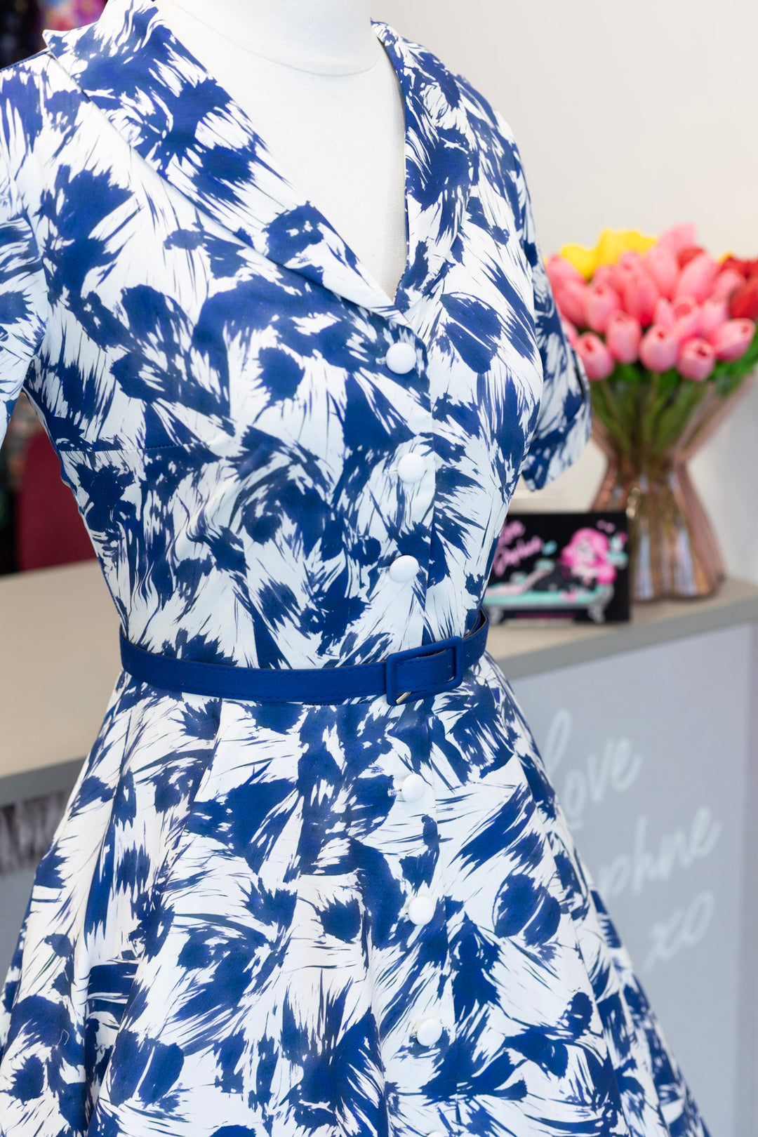 PREORDER - Mollie White Nautical Shirt Dress - Expected dispatch 7th of July