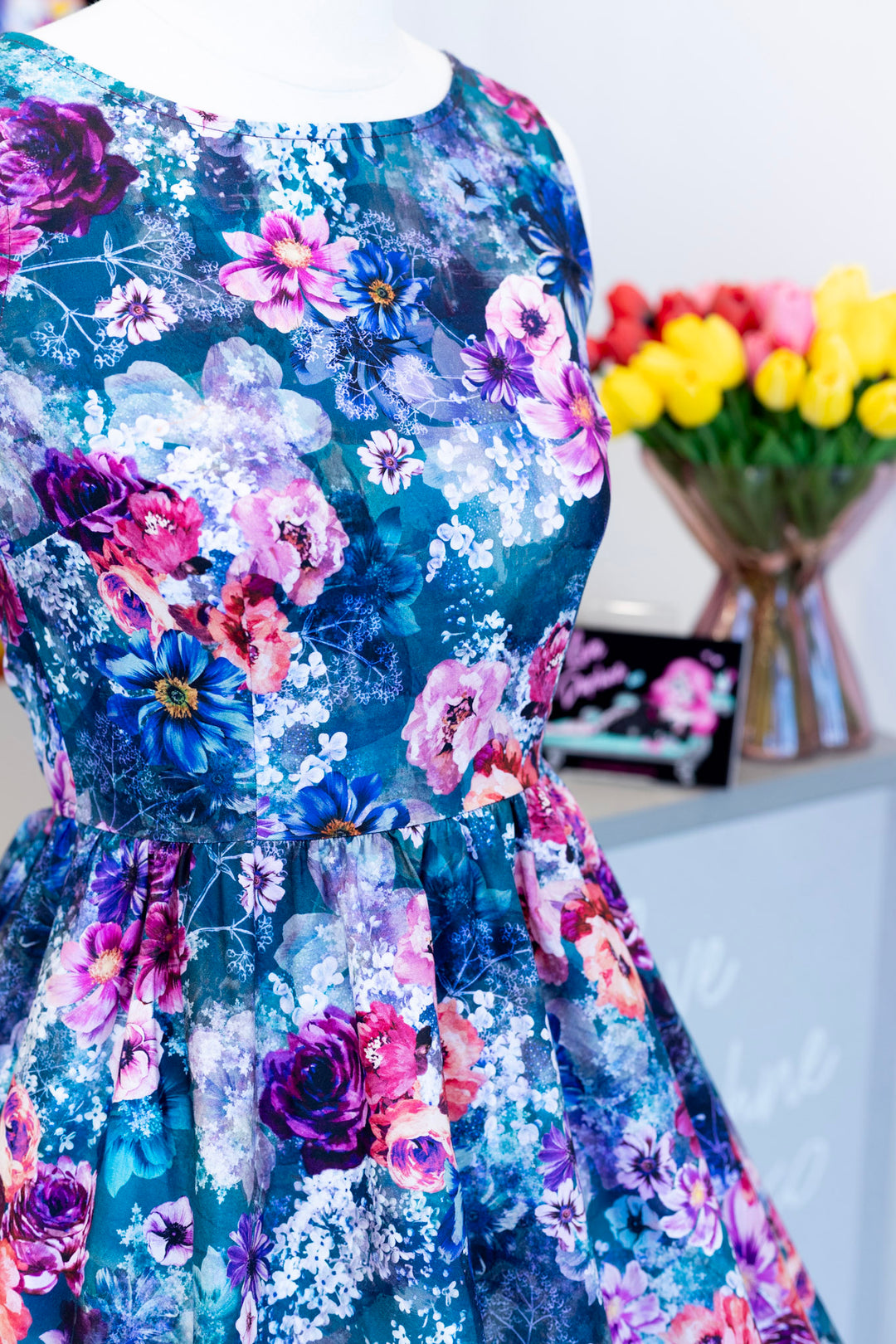 Moody Floral Vintage Dress