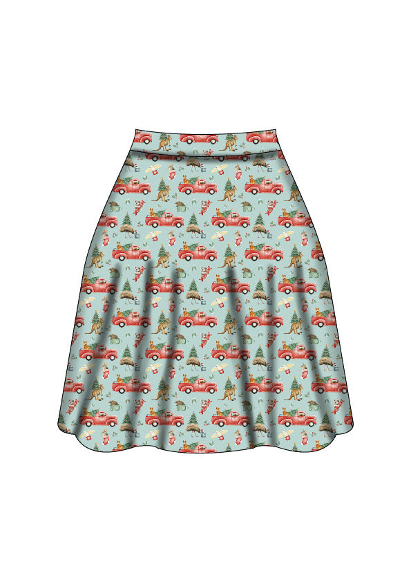Nellie Skater Skirt - Aussie Christmas - Preorder for dispatch 28th of October