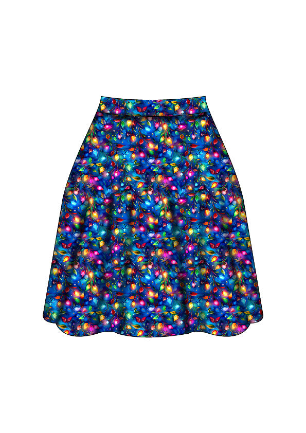 Nellie Skater Skirt - Christmas Lights - Preorder for dispatch 28th of October