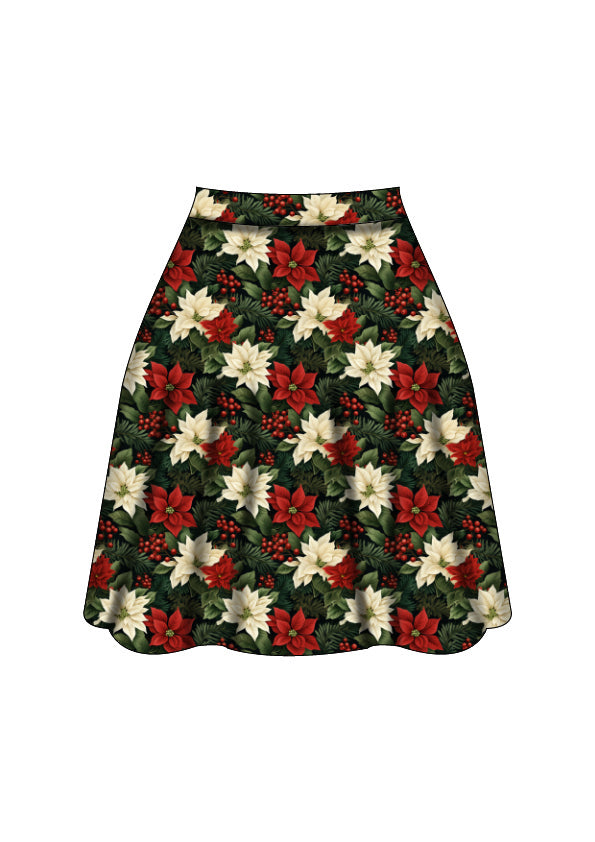 Nellie Skater Skirt - Poinsettia - Preorder for dispatch 28th of October
