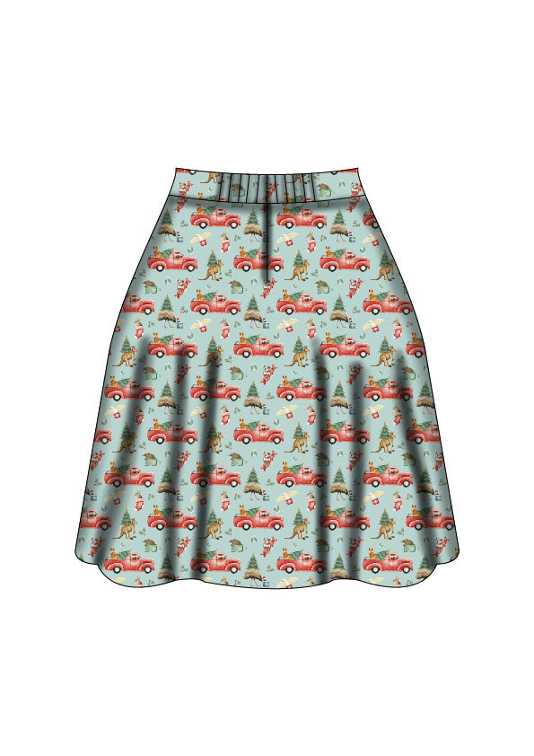 Nellie Skater Skirt - Aussie Christmas - Preorder for dispatch 28th of October