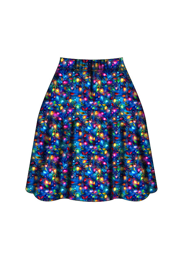 Nellie Skater Skirt - Christmas Lights - Preorder for dispatch 28th of October