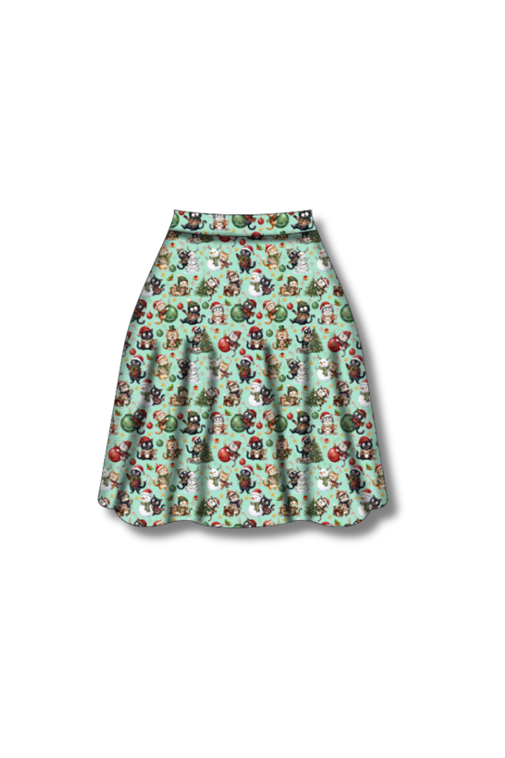 PREORDER  - Nellie Skater Skirt -  Festive Felines - Estimated dispatch date 5th of November