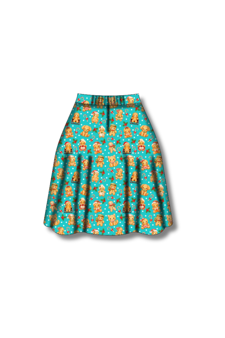 PREORDER  - Nellie Skater Skirt -  Gingerbread Cheer - Estimated dispatch date 5th of November