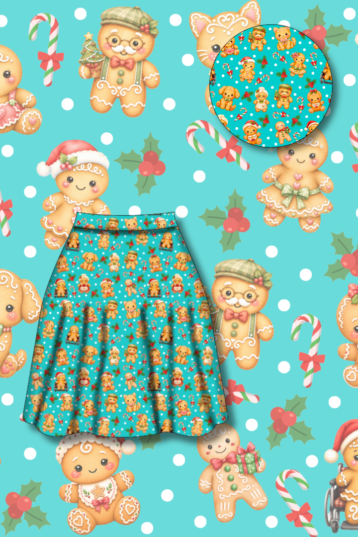 PREORDER  - Nellie Skater Skirt -  Gingerbread Cheer - Estimated dispatch date 5th of November
