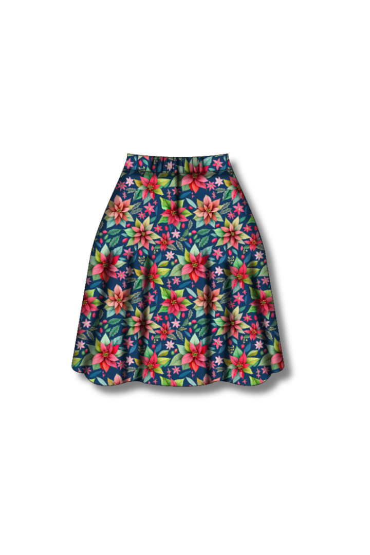 PREORDER  - Nellie Skater Skirt -  Poinsettia Party - Estimated dispatch date 5th of November