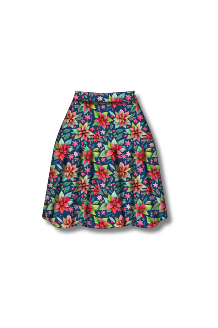 PREORDER  - Nellie Skater Skirt -  Poinsettia Party - Estimated dispatch date 5th of November