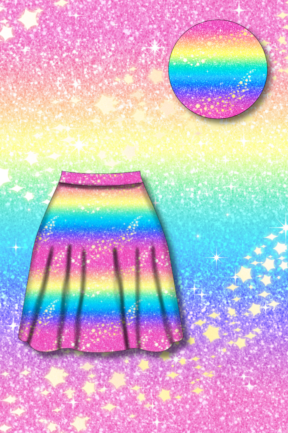 PREORDER  - Nellie Skater Skirt -  Rainbow Christmas - Estimated dispatch date 5th of November