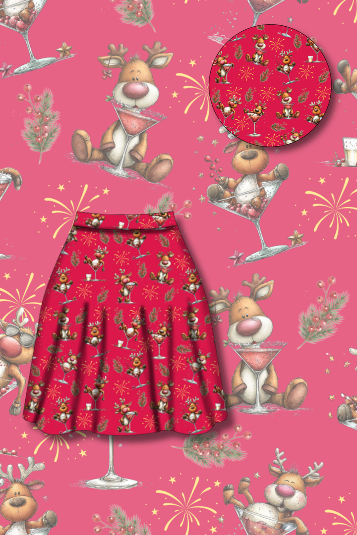 PREORDER  - Nellie Skater Skirt -  Rudolph After Hours - Estimated dispatch date 5th of November