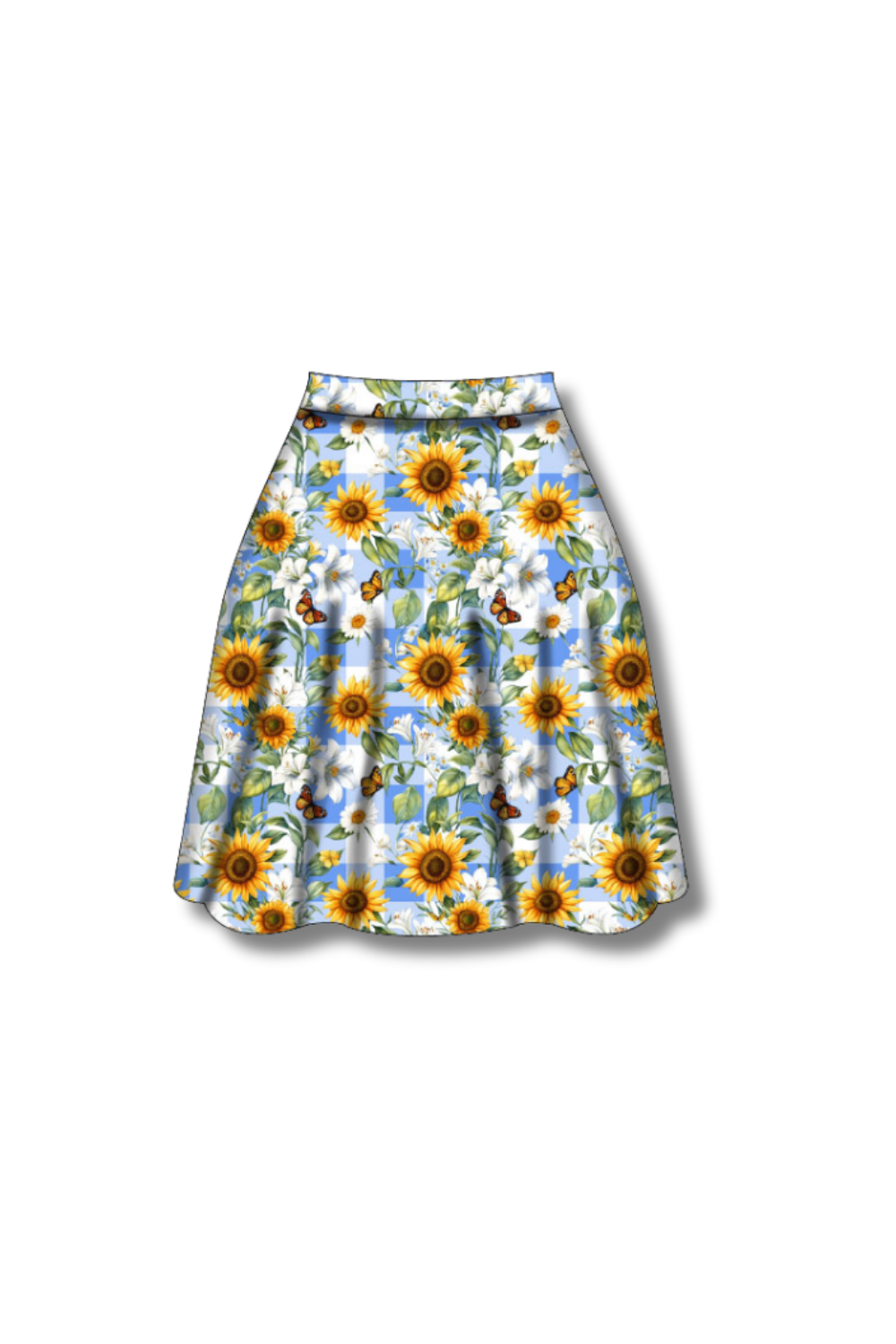 PREORDER  - Nellie Skater Skirt -  Sunflower Blue Gingham - Estimated dispatch date 27th of October