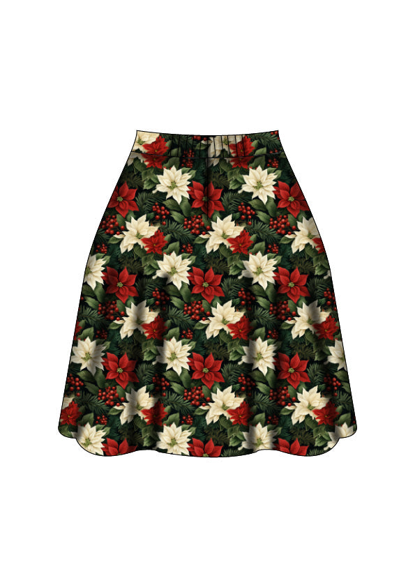 Nellie Skater Skirt - Poinsettia - Preorder for dispatch 28th of October