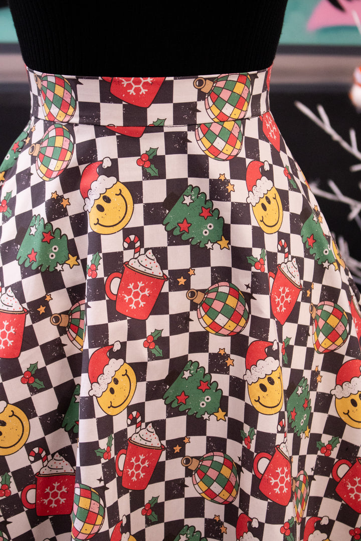 Nellie Skater Skirt - Retro Christmas