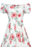 Lily Swing Dress in Red Floral Print