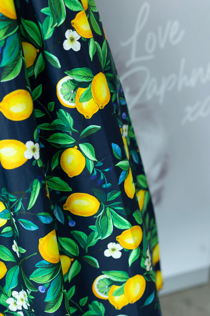 PRE-ORDER - Ophelia Black Lemon Dress - Expected dispatch 7th of July