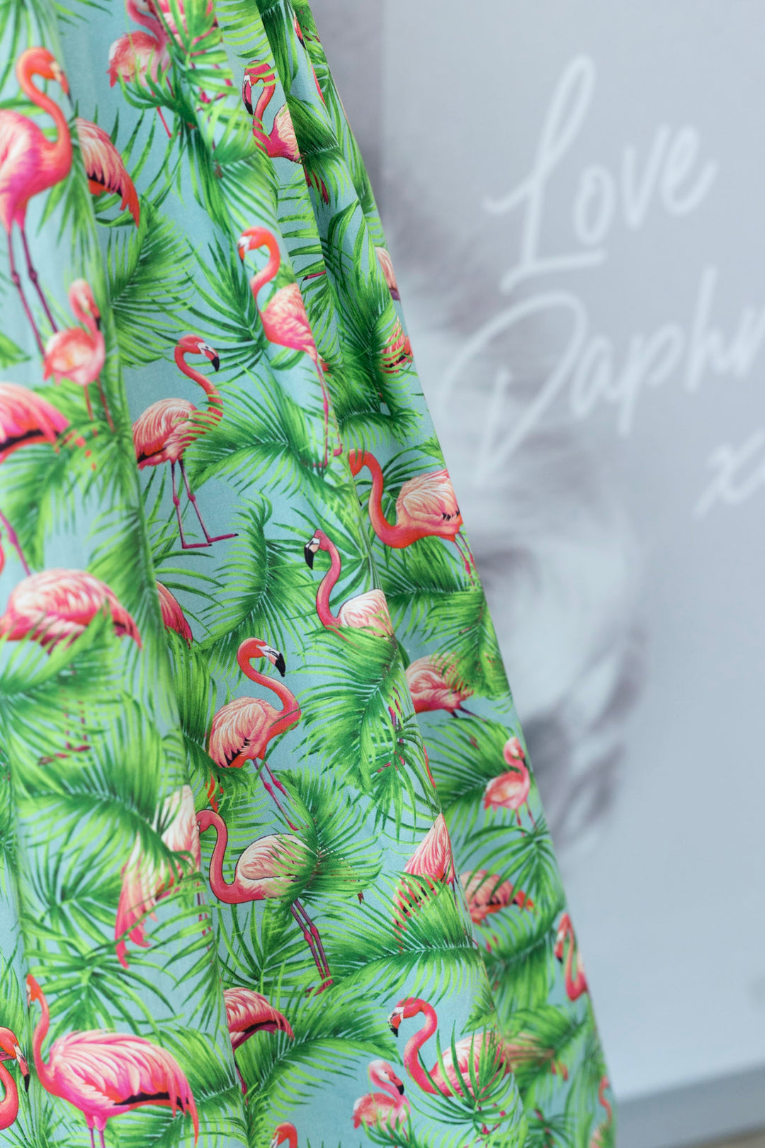 PRE-ORDER - Ophelia Blue Pink Flamingos Dress - Expected dispatch 7th of July