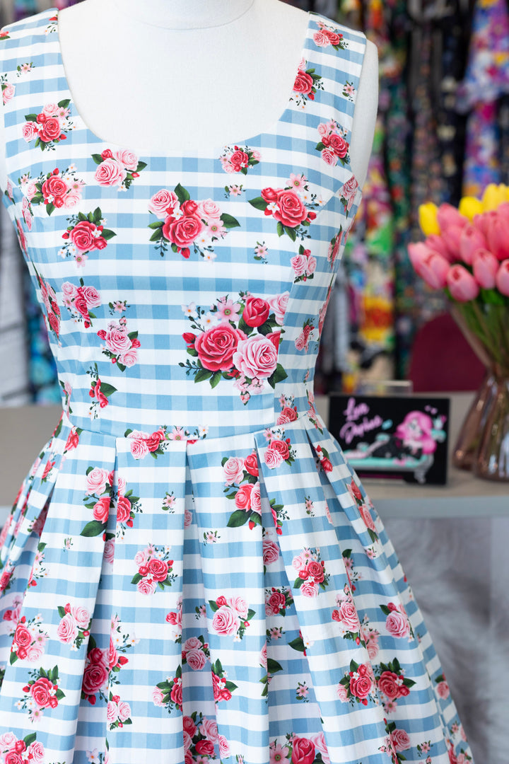 PRE-ORDER - Ophelia Floral Gingham Dress - Expected dispatch 7th of July