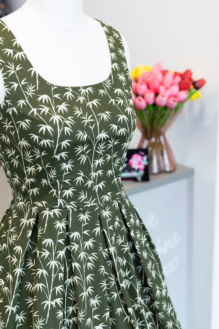 PRE-ORDER - Ophelia Green Bamboo Dress - Expected dispatch 7th of July