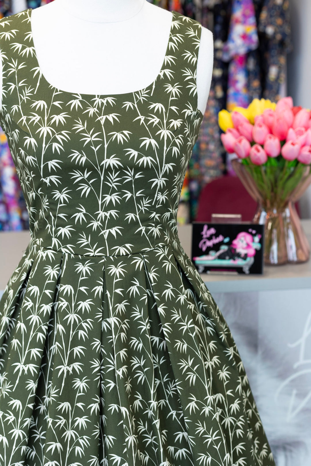 PRE-ORDER - Ophelia Green Bamboo Dress - Expected dispatch 7th of July