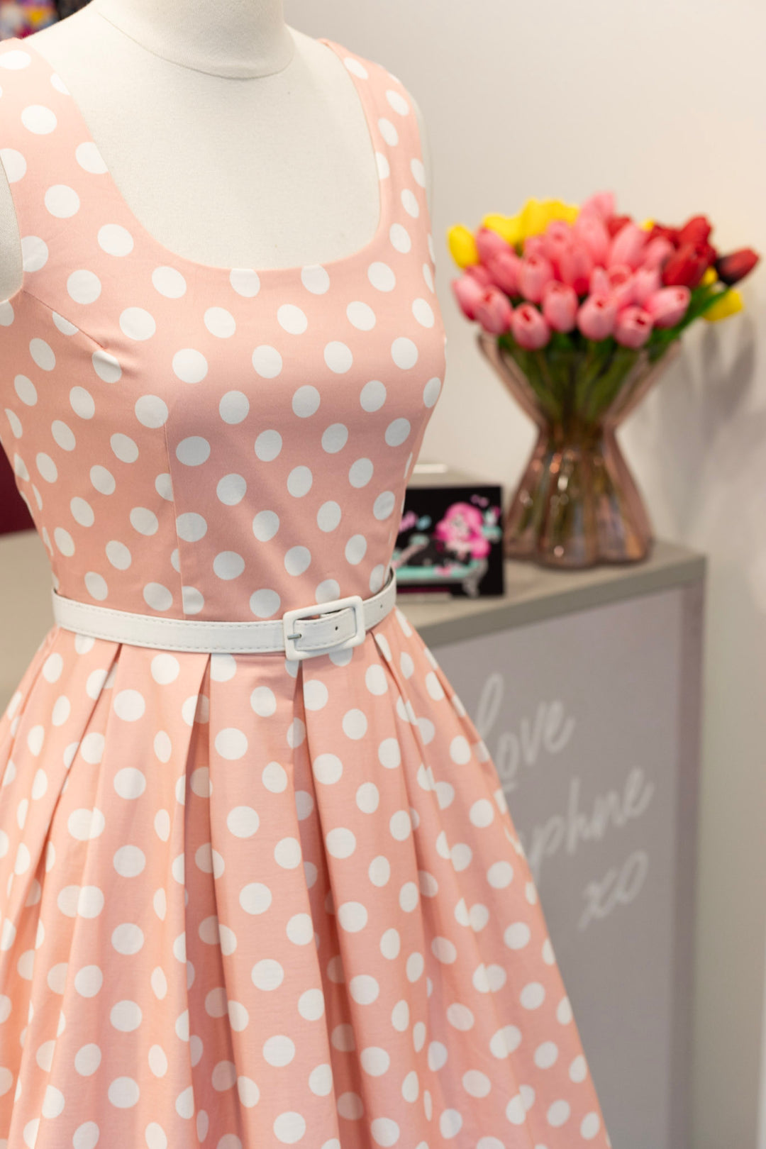 PRE-ORDER - Ophelia Light Pink Polka Dress - Expected dispatch 7th of July