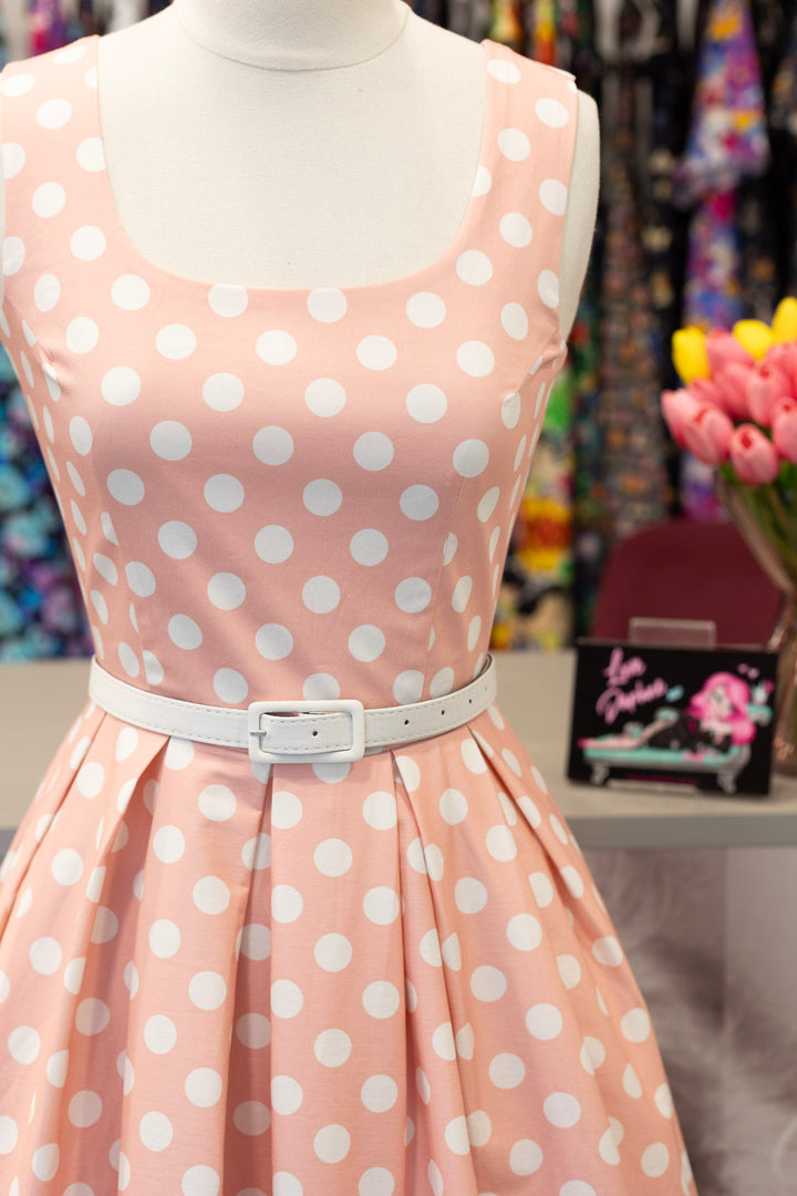 PRE-ORDER - Ophelia Light Pink Polka Dress - Expected dispatch 7th of July