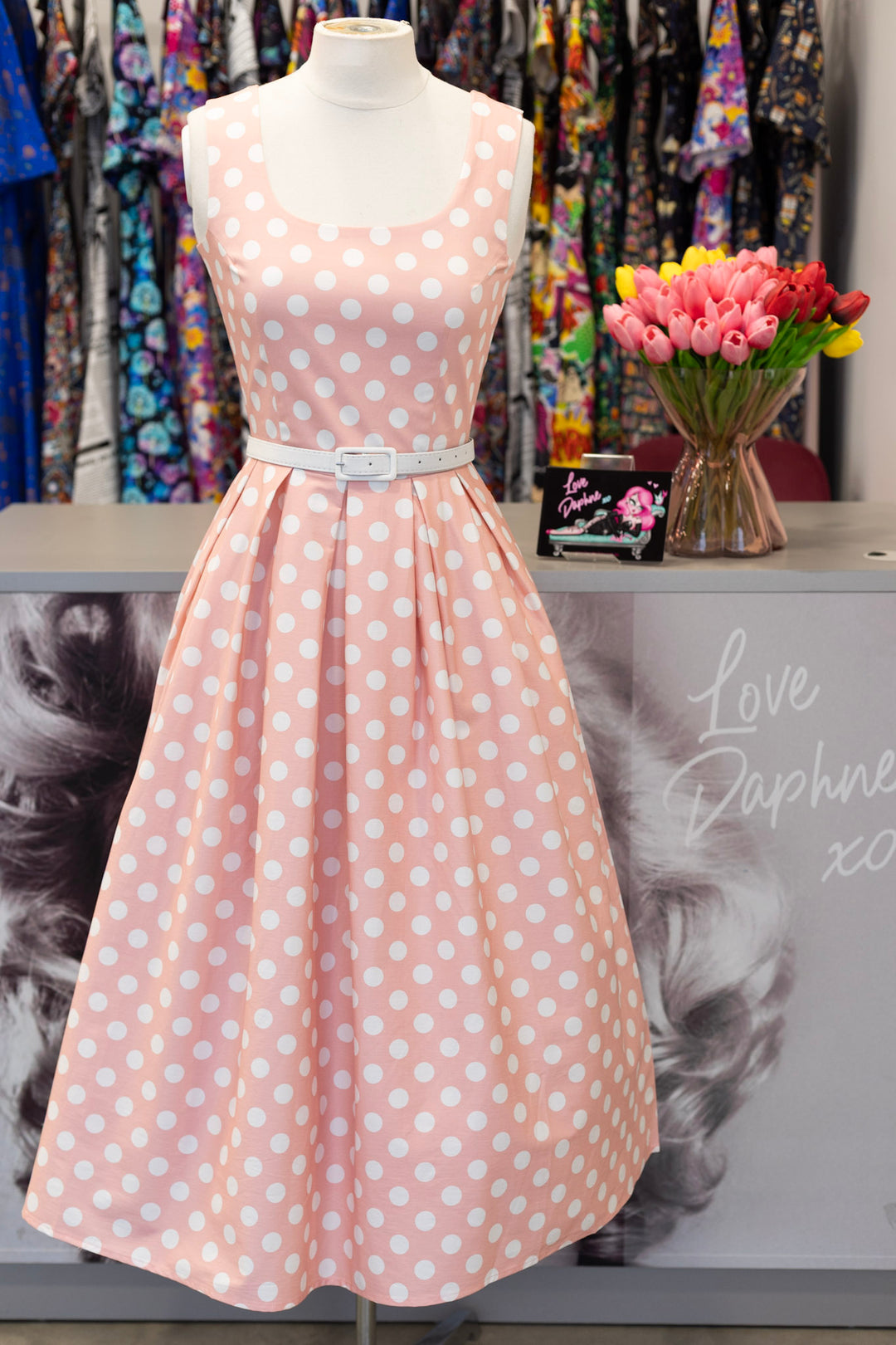 PRE-ORDER - Ophelia Light Pink Polka Dress - Expected dispatch 7th of July